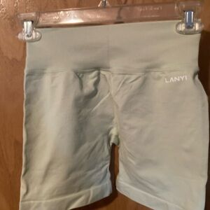 LANYI Women's Light Green Bike Shorts